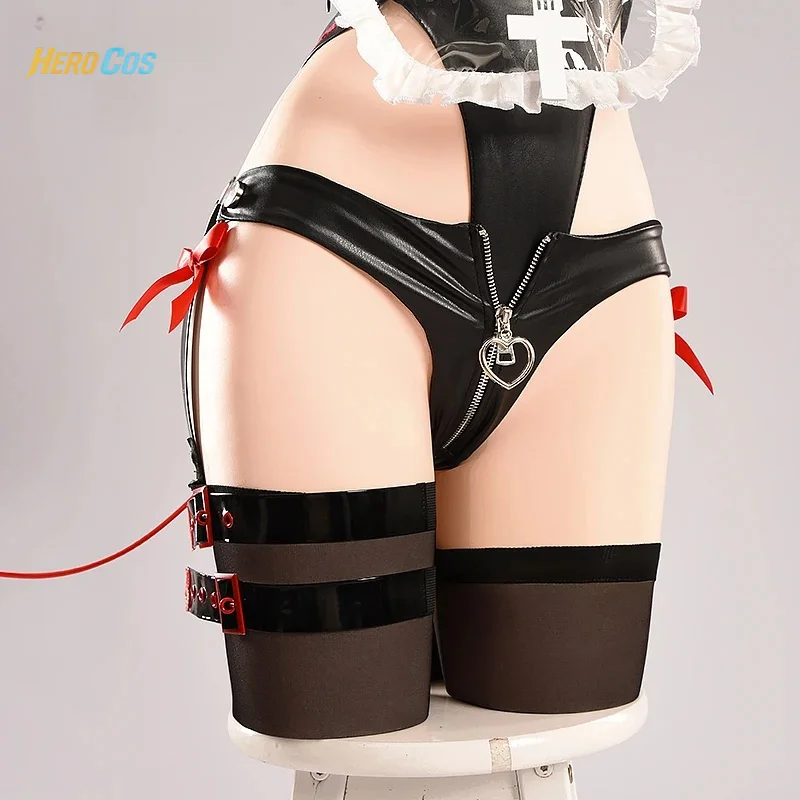 제나 코스프레 의상 작은 악마 메이드 점프수트 헤드웨어 날개 꼬리 할로윈 카니발 파티 의상 여성용 HERO 코스