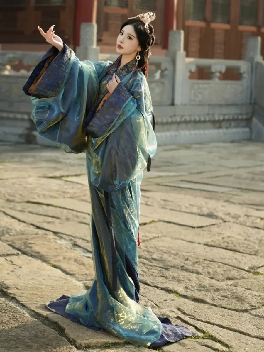 Traditionele Cross Kraag Dansend Paleis oude kleding Chinese Hanfu Hanfu Dames Strijdende Staten Gewaad Restauratie 2025