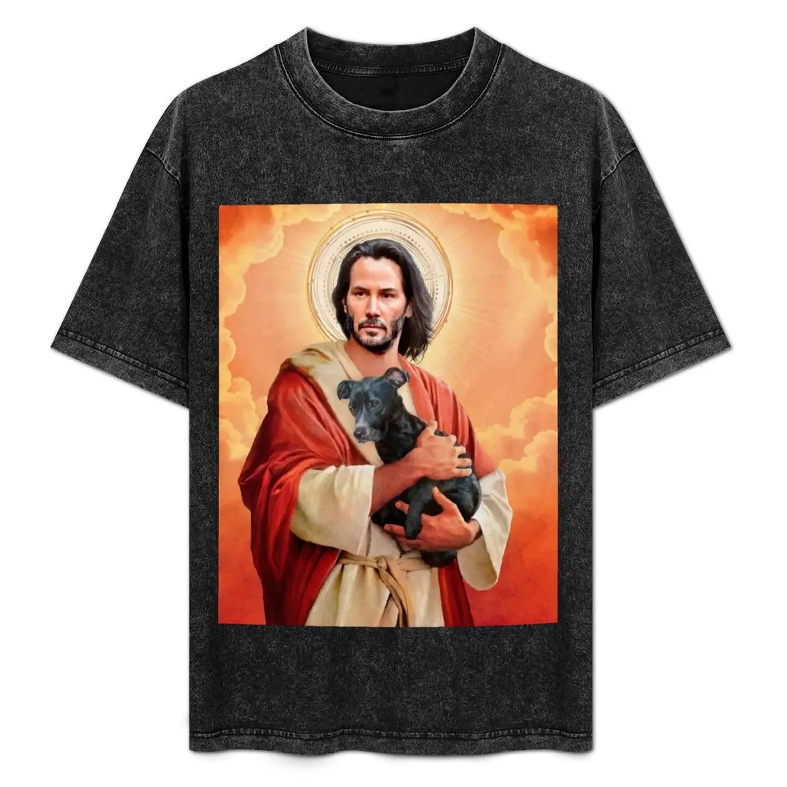 

keanu jesus Canvas P T-Shirt cotton man t-shirts vintage plus sizes t shirts for men graphic