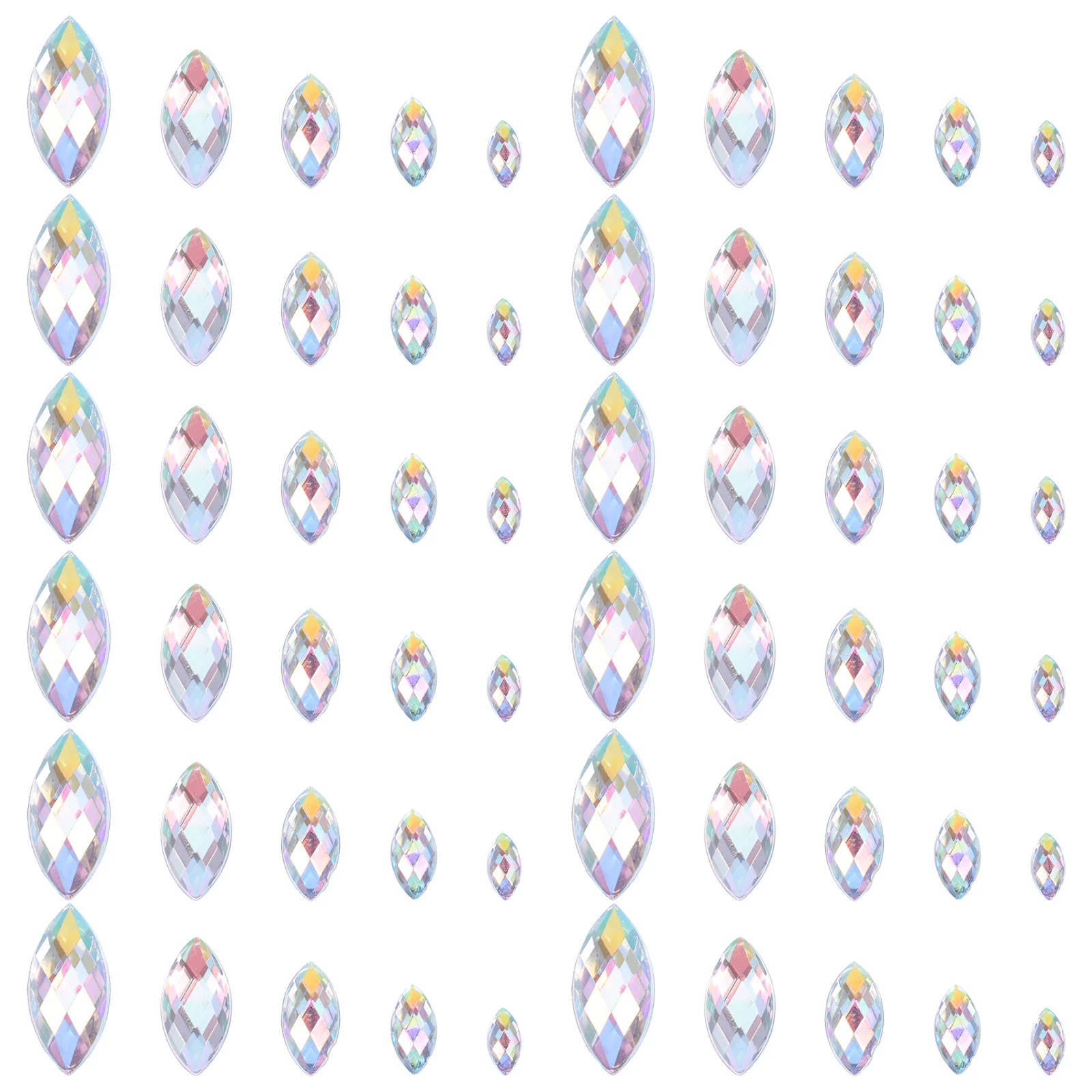 

600Pcs Shape Acrylic Rhinestones Flatback Gems Durable Crystal Ab Sparkling Embellishments for DIY Crafts Nail Art