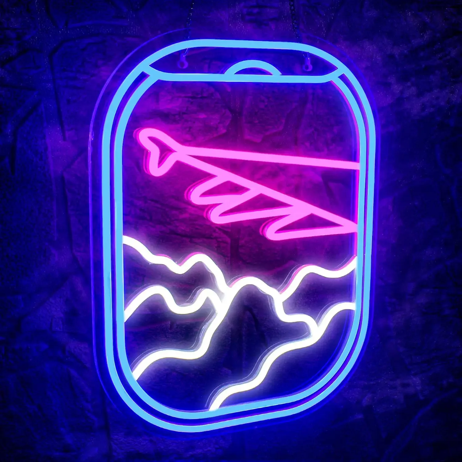 Airplane Window View Neon Signs LED Clouds Neon Light For Wall Decor Bedroom Living Room Game Room Office Shop Wall Art Decor