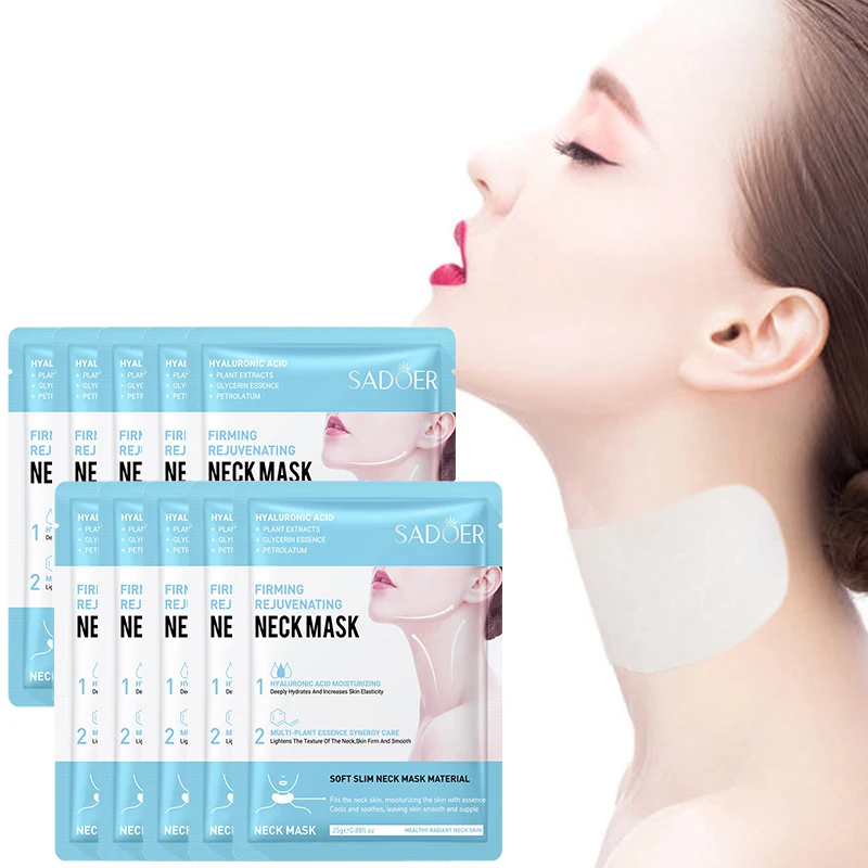 

10pcs Hyaluronic Acid Neck Mask Collagen Moisturizing Nourishing Masks Beauty Necks Skin Care Products