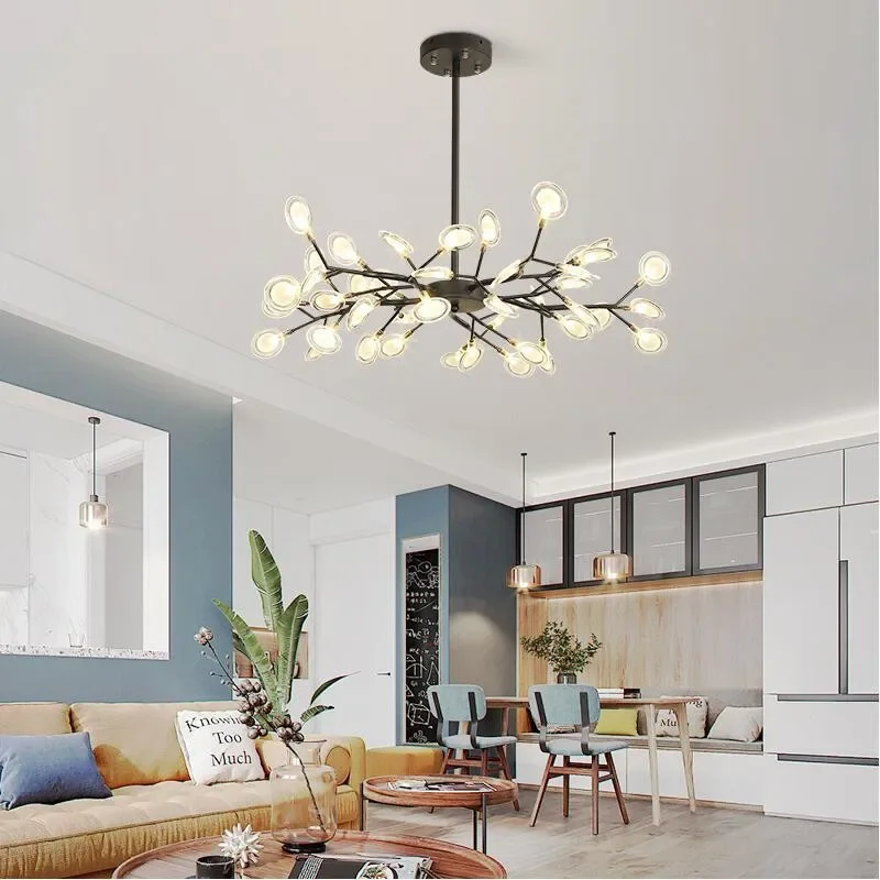 Modern FireWorm Led Pendant Lights Living Room Center Table Restaurant Chandelier for Bedroom Home Decor Hanging Light Fixture