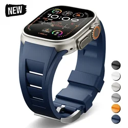 Rubber Sports Strap for Apple Watch Ultra 3/2 49mm 11 10 46mm 9 8 7 45mm 44mm Silicone Band for IWatch Series 6 Se Soft Bracelet