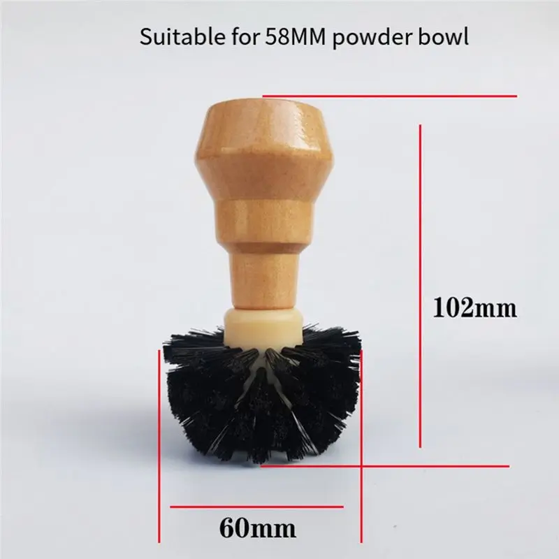 ABBY-Suitable 58Mm Coffee Machine Portafilter Brush,Wooden Handle Coffee Powder Bowl Cleaning Brush Durable Easy To Use