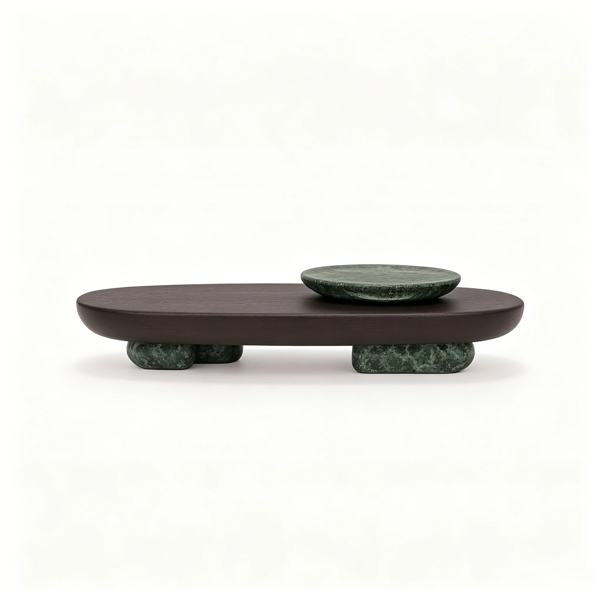 &c Italian Natural Villa Furniture Modern Oval Ash Wood Top Glass Base Mushroom Side Center Tea Coffee Table