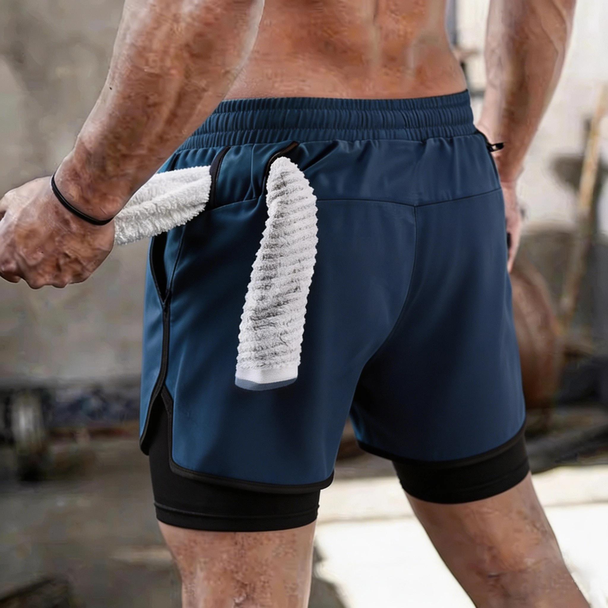 2026New Summer Shorts Men Gym Sport Running Squat Fitness Workout Man Short Pants Breathable Quick-drying Drawstring Mens Shorts