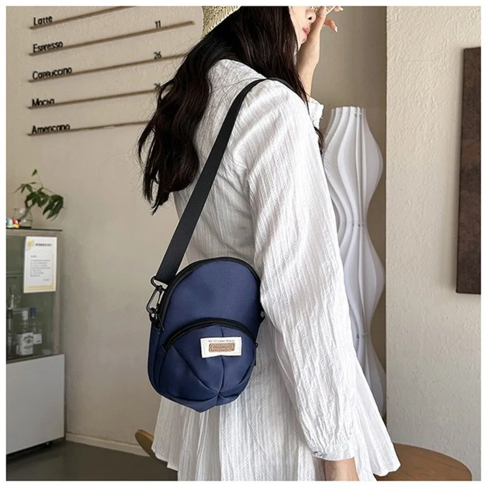Portable Pure Color Crossbody Bag Zipper adjustable Strap Phone Bag Individual Hat Shoulder Bag Women