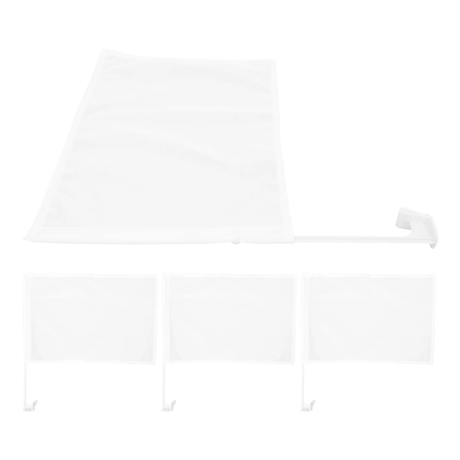 4pcs Car Decoration Plain White Flags for Windows with Pole DIY Paintable Car Banners Easy Install Outdoor Event for Parades