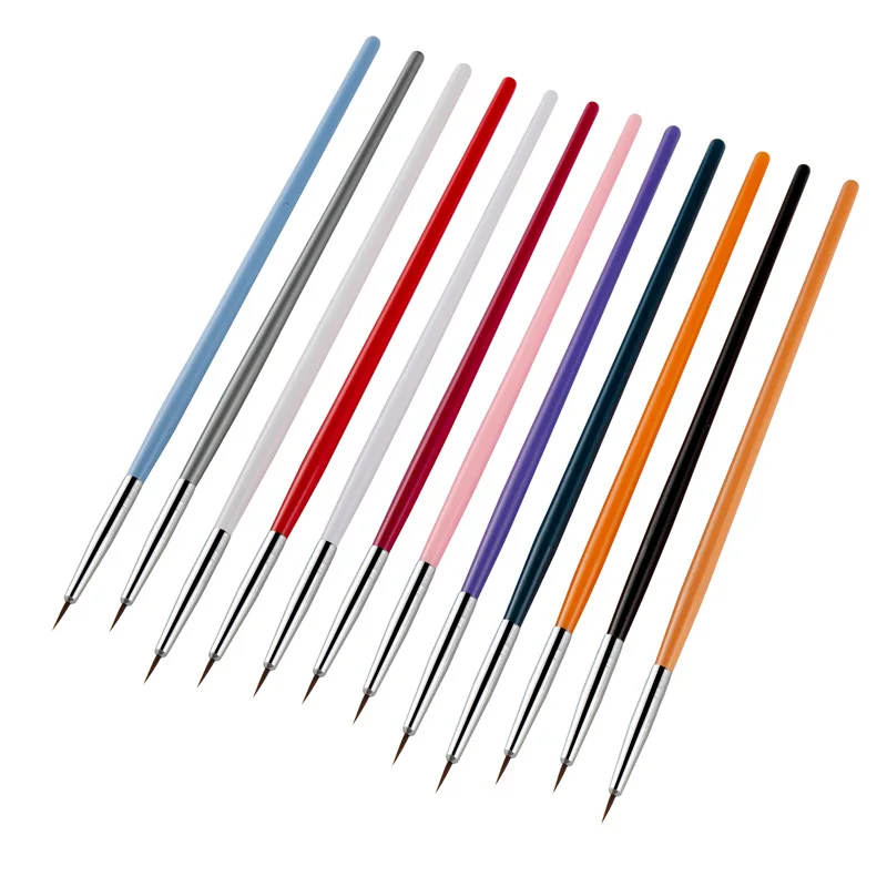 Private Label Nail Art Thin Liner Brush Painting Drawing Eyeliner Bush Set