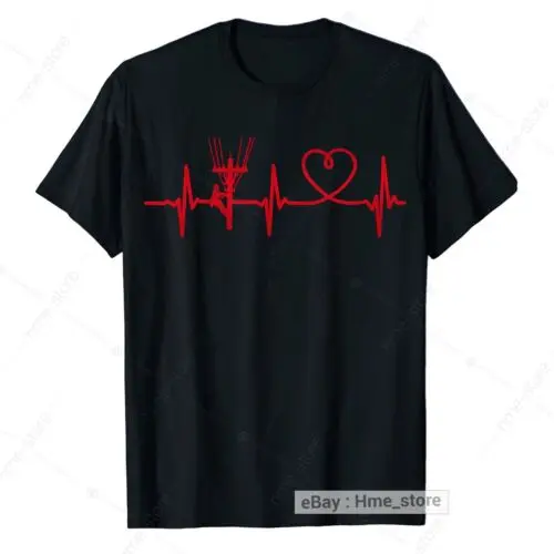 

Power Lineman Electrician Heartbeat T-Shirt Love Electric Linesman Tee Gifts