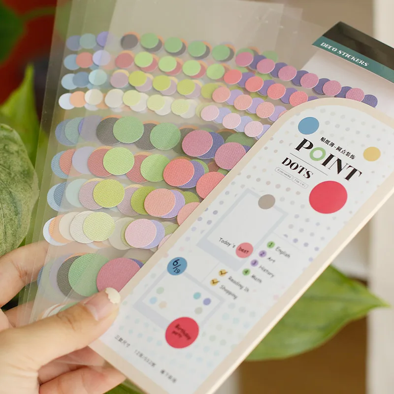 552pcs Basic Colorful Dots Stickers Kawaii Hand Account Stickers buste Sealing DIY Scrapbooking Journal Planner Decorations