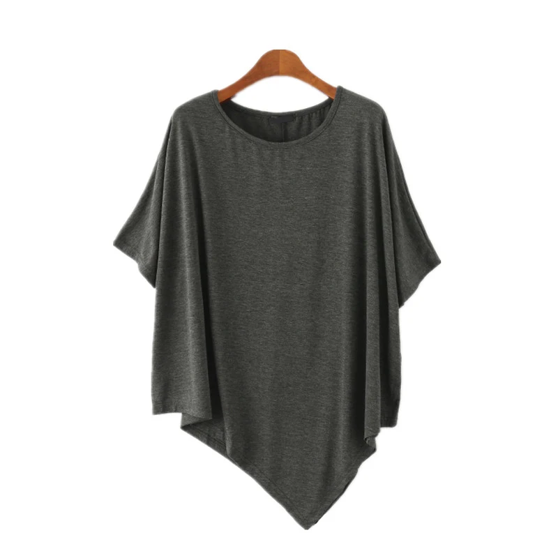 

Irregular Modal Women T-shirts 2022 Summer New O-neck Solid Loose Oversized Casual All Match Female Pulls Tops Tees