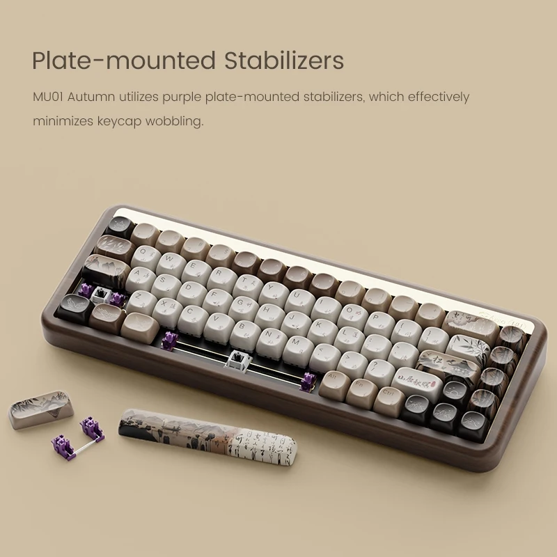 Akko MU01 Mountain Seclusion 木製メカニカルキーボード RGB ホット 