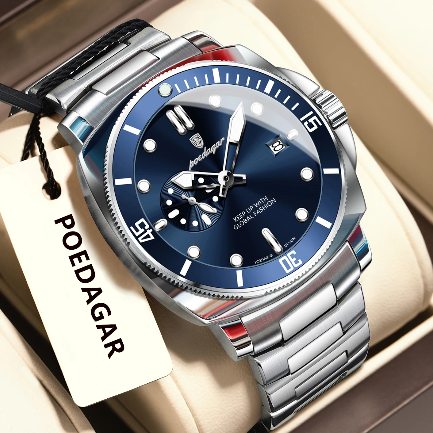Men's Trendy Waterproof Quartz Watch with Luminous Features
