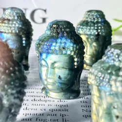 1PC High Quality Random Labradorite Buddha Head Natural Carving,Gemstone Jewelry,Glitter, Healing crystal, Birthday gift