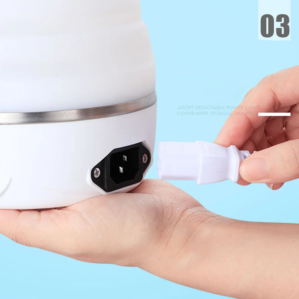 

700ml 850W Folding Silicone Electric Kettle Detachable Cord Quick Boil Portable Compact Home Outdoor Camping Us Plug