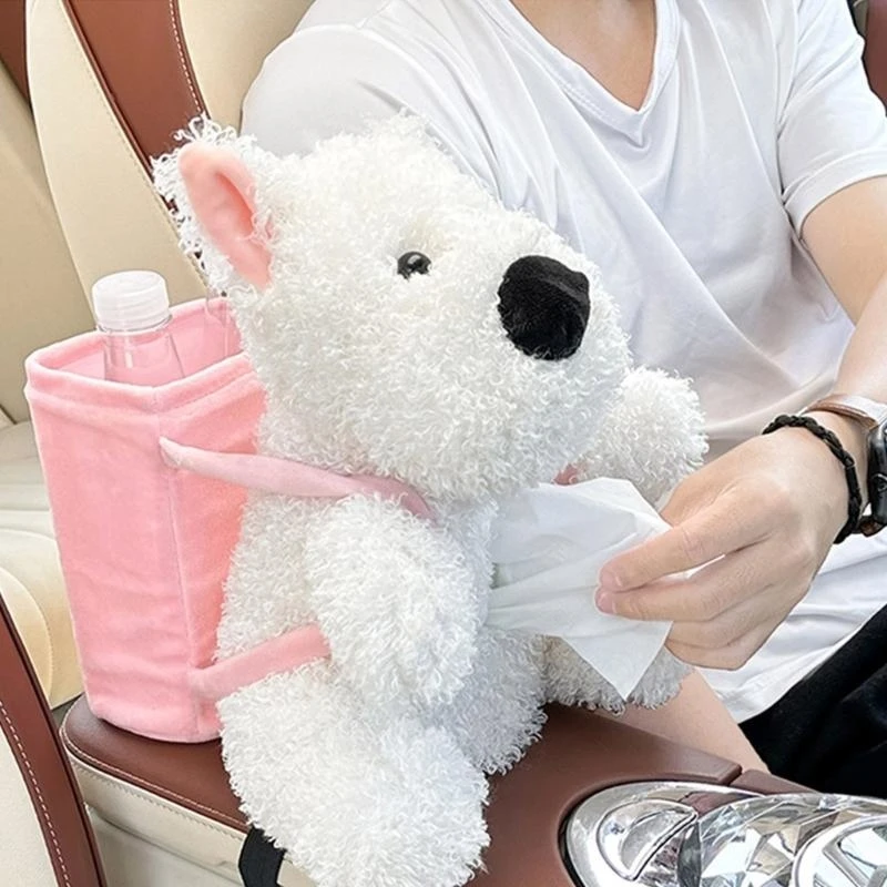 L5BC Plush Car Tissue Dispenser Paper Storage Unit Backseat Tissue Holder for Easy Installation & Maximums Convenience