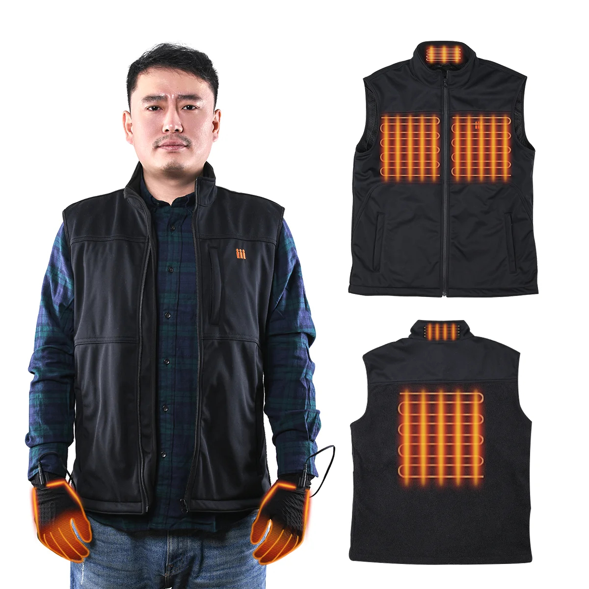 Unisex Vest With Heating Man Thin Heated Vest Liner And Man Winter Ski Heated Gloves Liner Electric Heated Vest Jacket  Ladies