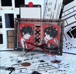 Ribbon Lace Gradient Acrylic Frame Mini Photocard Holder Display Stand Brick Japanese Game Card Anime Collection Frames
