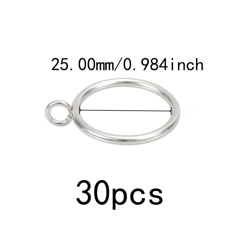 30 pcs 25mm Metal Window Curtain Rings, Easy Install Simple Hang, suitable for Bathroom Shower Panel, Rust Resistant, Silver