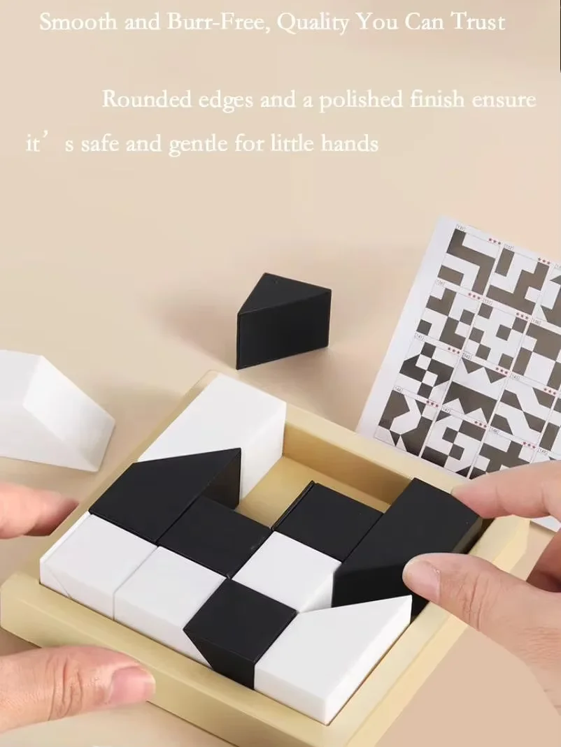 120 Levels Of Children's Puzzle Toys Black And White Hidden Building Blocks Smart Puzzle Parent-Child Interactive Table Games