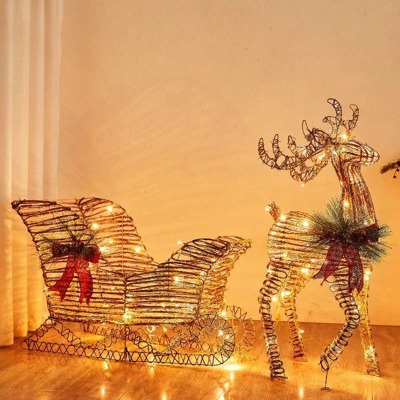 Winter Window Arrangement Christmas Funky Meichen Polar Bear Glow Christmas Deer Hotel Shopping Mall New Year Scene Decoration