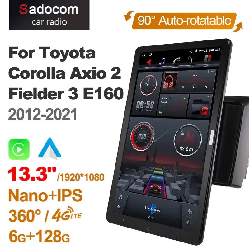 

13.3'' IPS DSP Android10.0 Car Multimedia for Toyota Corolla axio fielder 2015 Auto Radio Audio 4G LTE 360 Optical Coaxial DVD