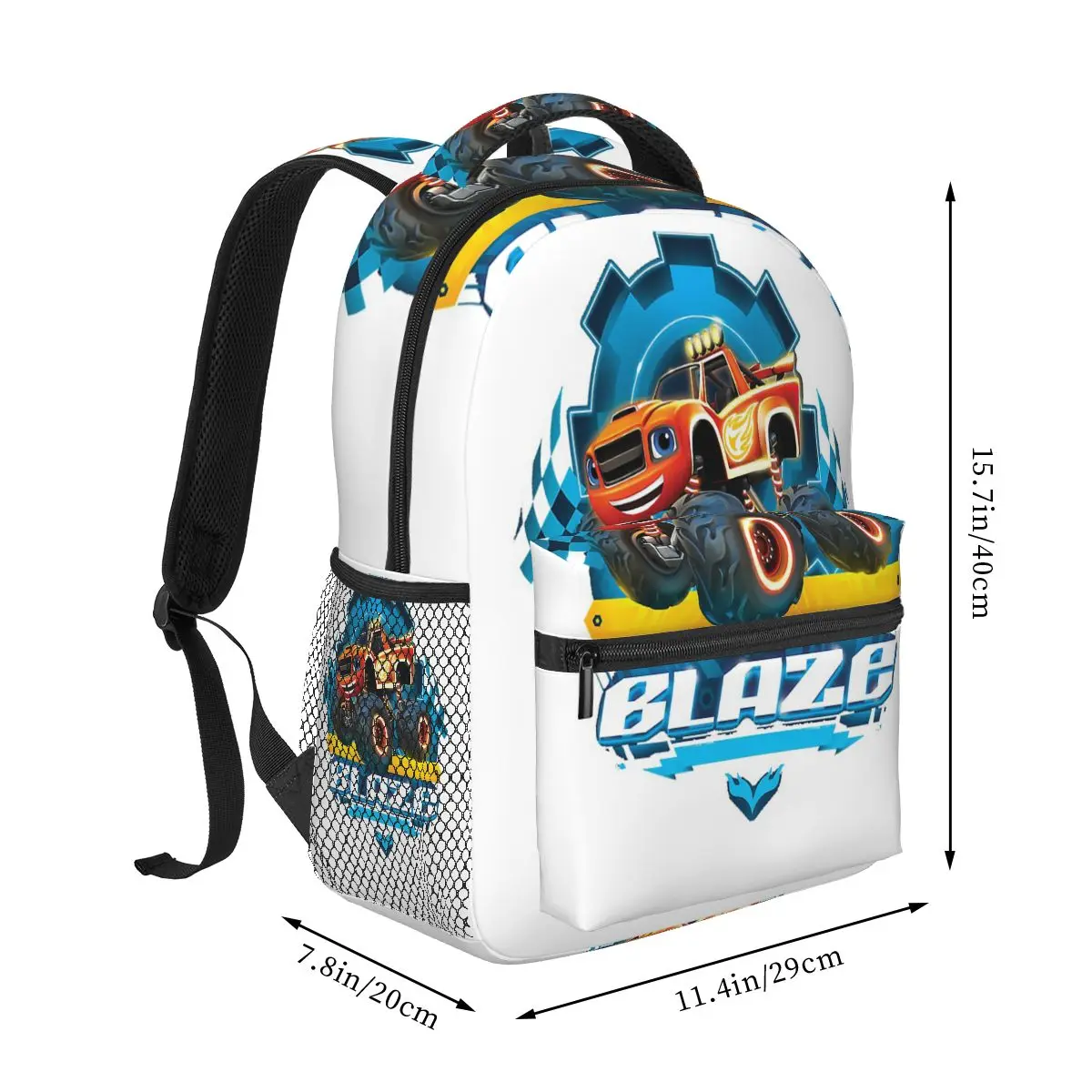 Blaze And The Monster Machines Student Backpack School Bag Hiking Travel Daypack for Men Women Fashion Bookbag Shoulder Bags