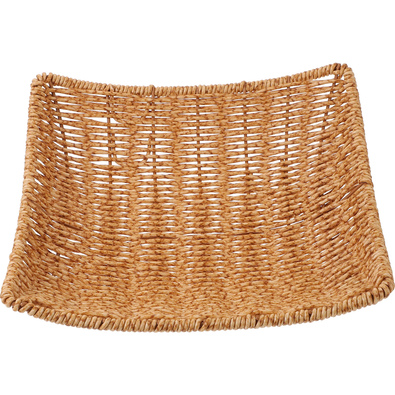 

Imitation Rattan Snack Basket 22X21X4 6cm Woven Tray Storage Plate Fruit Container Kitchen Dishes Tabletop Bread Household