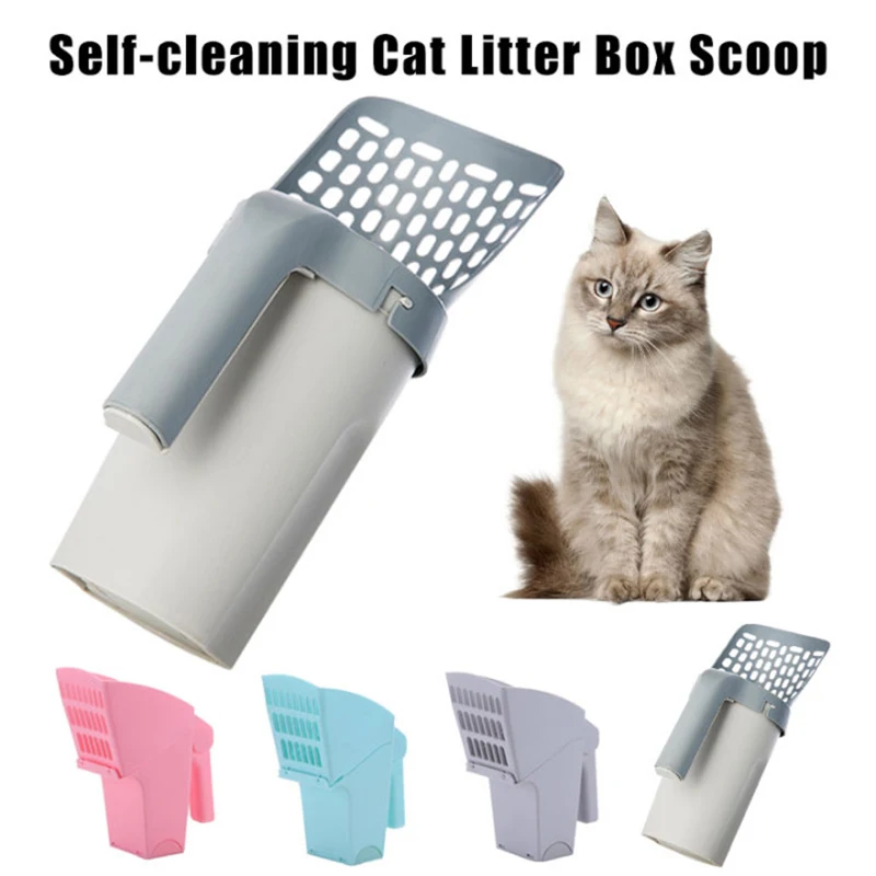 

Cat Litter Shovel Self-cleaning Cats Pet Litter Scooper with Built-in Bag Kitten Litter Scoop Cleaning Poop Accessories for Cats