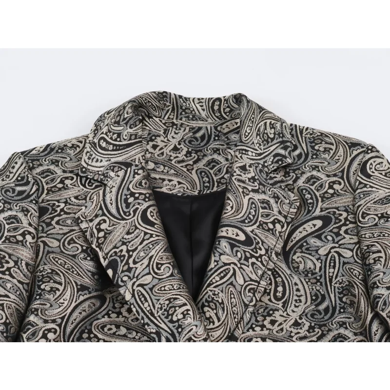 2026 Winter Damen Vintage Jacquard-Mantel Langarm Doppelreihiger Langer Mantel Elegante Lässige Oberbekleidung für Damen – Detail 5