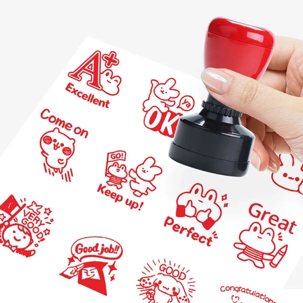 Portable Praises Emoticons Teacher Encourage Stamp Scrapbooking Seal Teacher Supplies Comments Seal DIY Praise Stamps