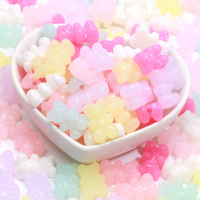 20pcs Jelly Color Cute Mini Bear Beads Acrylic Charm Spacer Beads For Jewelry Making DIY Bracelet Necklace Earrings Crafts