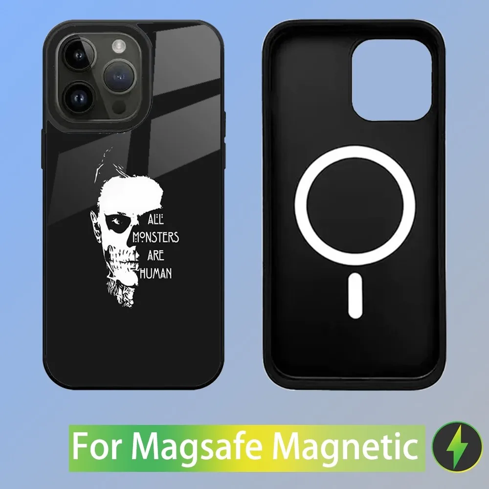 A-AHS-S A-American H-Horror S-Story Phone Case For iPhone 16,15,14,13,12,11,Plus,Pro,Max Mini Magsafe Magnetic Wireless Charging