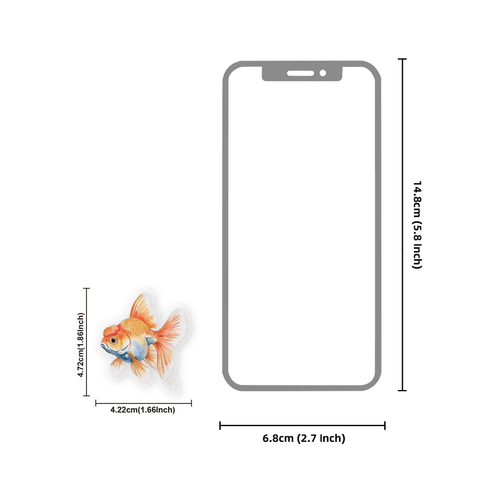 50pcs(25x2) Cute Hand-drawn Little Fish Pattern Stickers for Laptop LuggagePhone Cases Decorating Portable Sticker Album