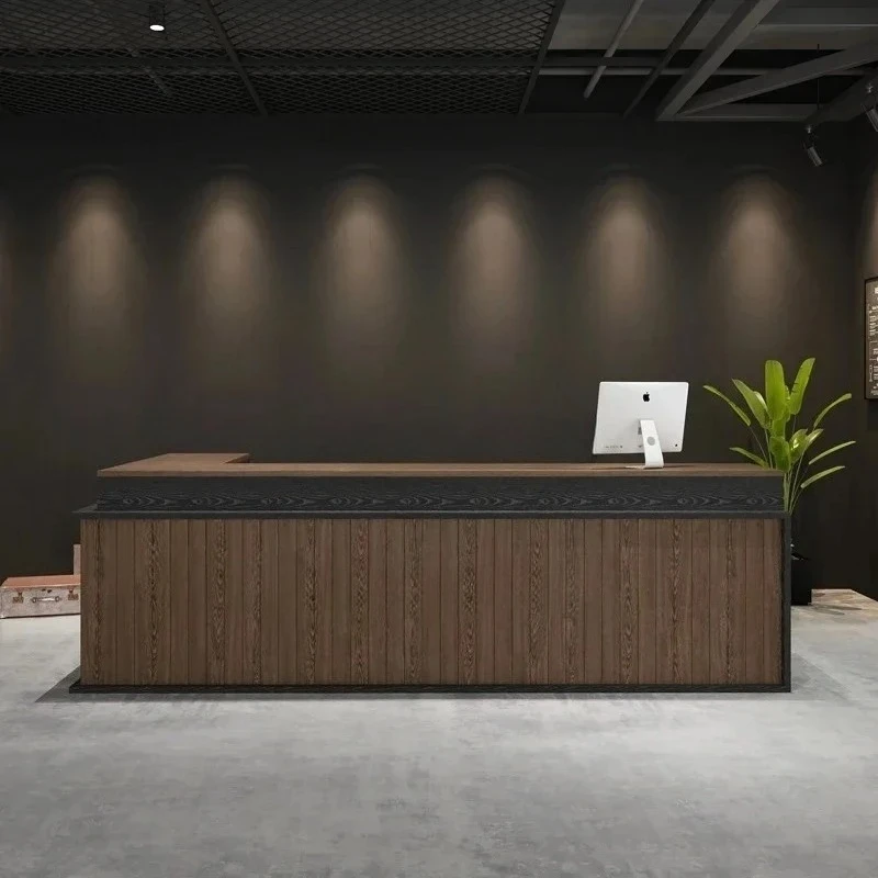 TT Retro bar checkout page corner bar restaurant restaurant, commercial milk tea shop, reception solid wood