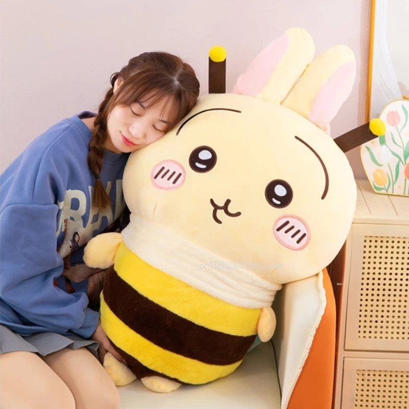 80 سنتيمتر حجم كبير Chiikawa تحويل إلى النحل محشوة بلوشيز الكرتون Hachi Usagi لينة أفخم دمية الأطفال وسادة هدايا عيد الميلاد