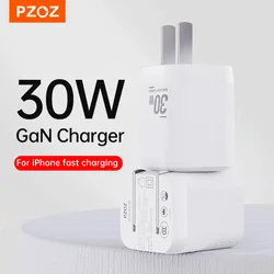 PZOZ 30W GaN Charger PD Fast USB Type C Charger For iPhone 16 15 14 13 12 Mobile Phone Charger USB C PD3.0 QC3.0 Quick Charging