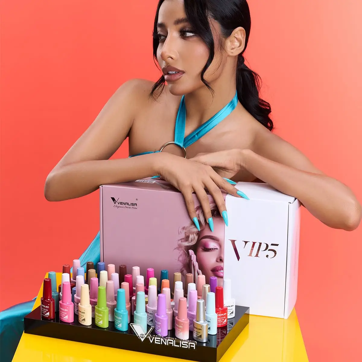 65피스 젤 네일 폴리시 세트, 60가지 색상, 베이스 및 탑 코트 포함, 살롱 품질의 매니큐어를 집에서 즐길 수 있습니다