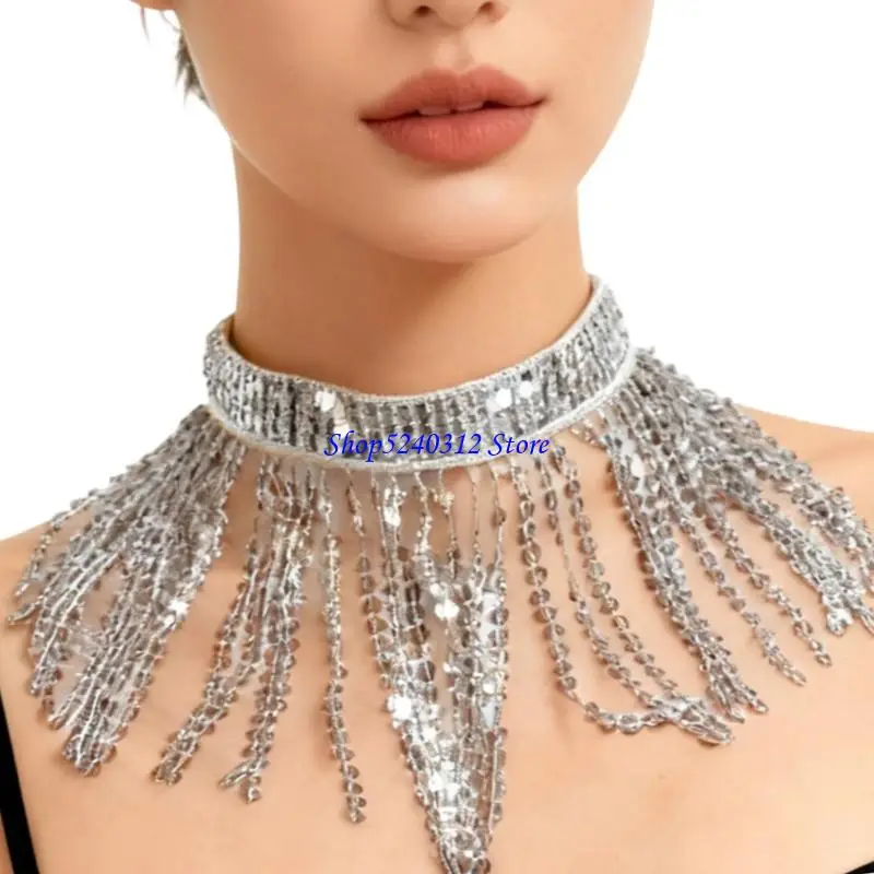 634C مجوهرات الرقص الشرقي الترتر شرابات المختنق هالوين الرقص اللعب الملحقات #3