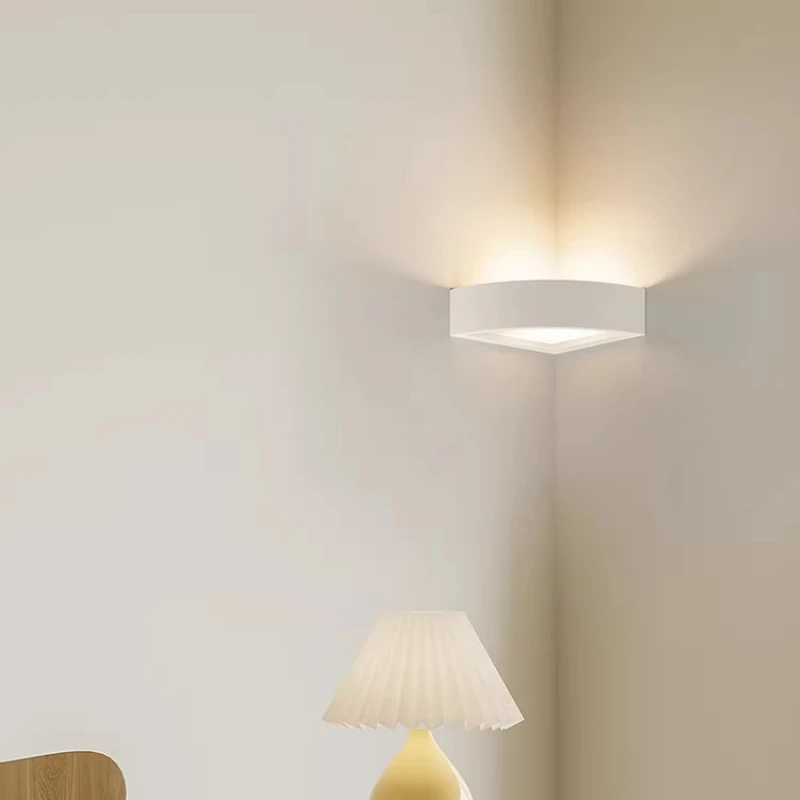 Modern Minimalism Right Angle Wall Lamps Curved Wall Lights Balcony Hotel Corridor Living Room Corner Decorative Gypsum Sconces
