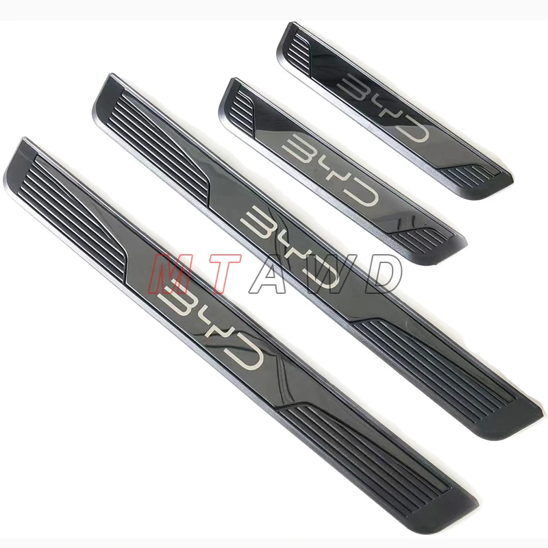 For BYD Shark Sealion 6 Song Plus DM-i 2021-2025 Stainless Chrome Car Door Sill Scuff Plate Guard Pedal Protector Cover Styling