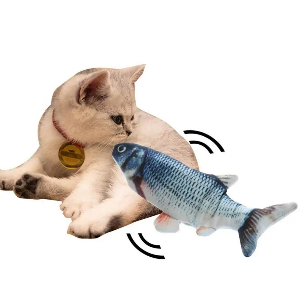 Cat Dog Toy Fish Electric Simulation Plush Flopping Wagging Fish Cats Interactive Toy Training Teeth Grinding Pet Chew Toys