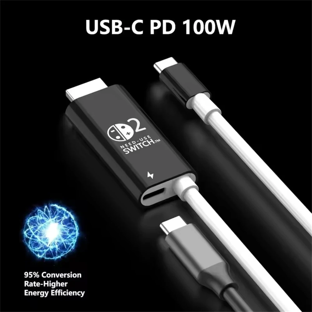 MEUYAG  Type C to HDMI-compatible 4K Cable 100W PD Charging USB C HDTV Adapter for Steam Deck MacBook iPad Laptop Phone Tablet