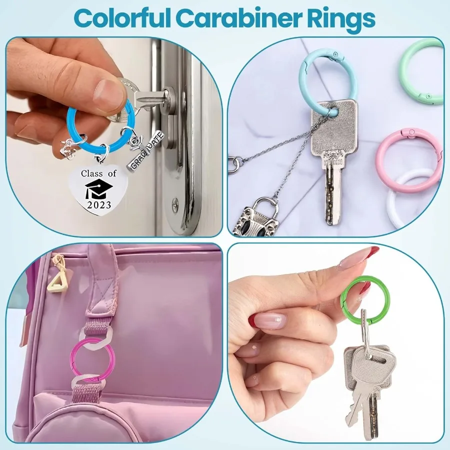 الربيع O RingsRound Spring Sp كيرينغ حلقة تسلق معدنية كليب ل Keychabag Pue Dog