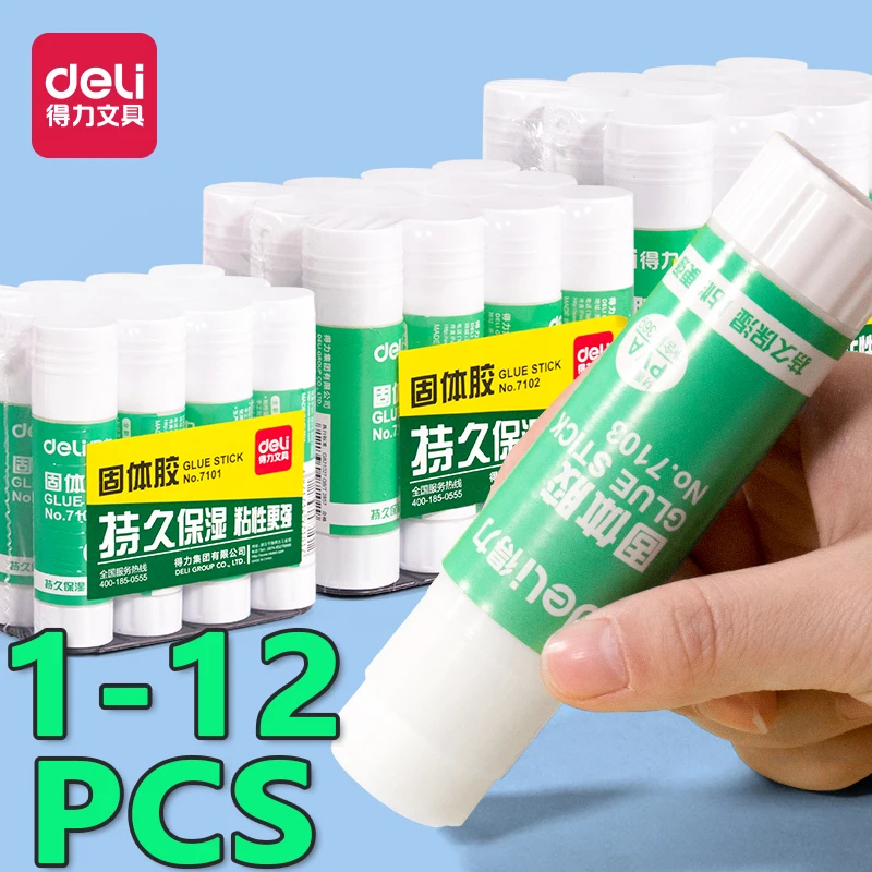 Deli 9-36g Solid Glue Stick High Viscosity Strong Pva Solid Adhesive Stickchildren\'S Handmade Financial Office Supplies 1-12pcs