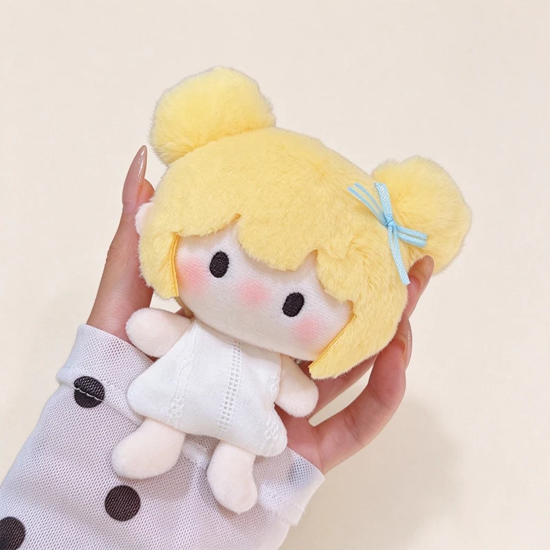 Nice Charming Light Brown Kid Plush Hanging Toy Fuzzy Stuffed Doll With Plaid Dress For Handbag Adornment Christmas Keepsake