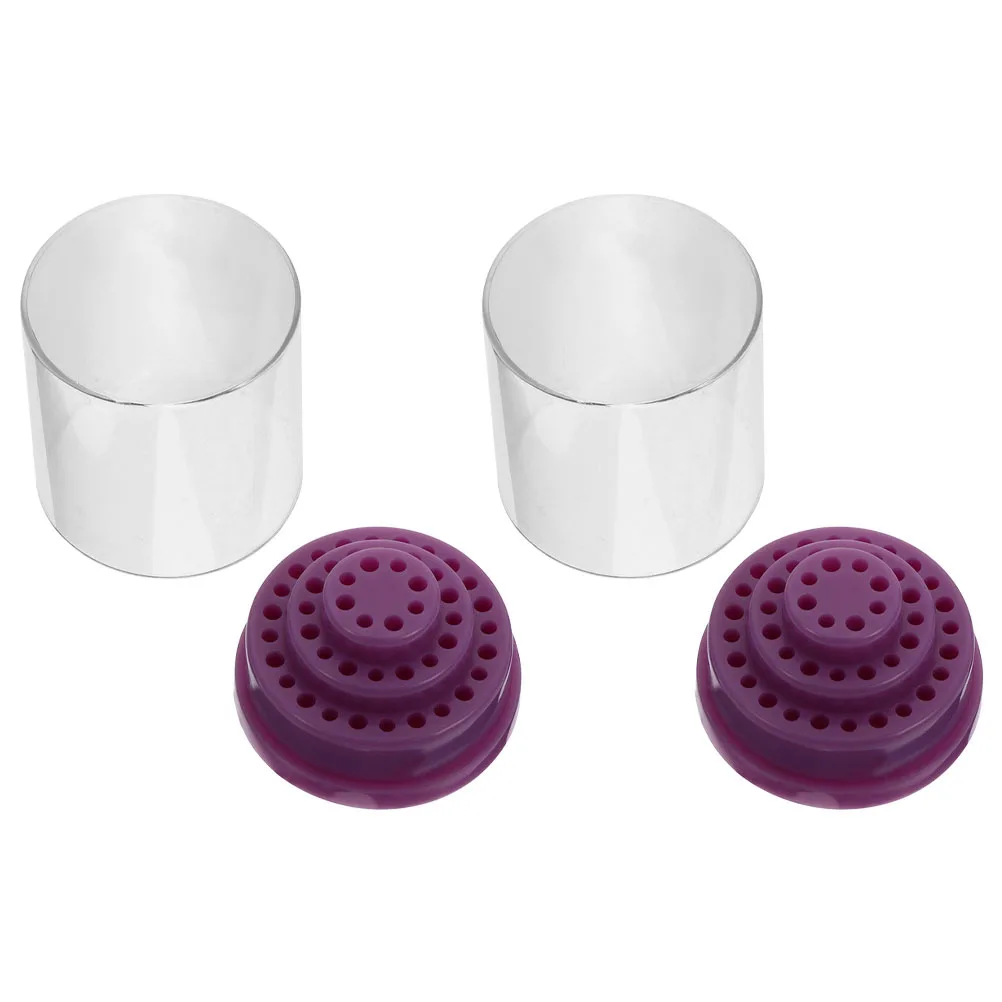 2 個ネイルドリルビット収納ボックスプレミアム PP 素材滑らかな表面マニキュアアクセサリーオーガナイザーデスクトップドリルホルダー用