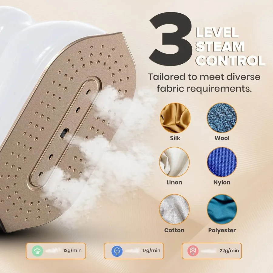 همس باخرة محمولة للملابس 2 في 1 مكواة بخار للسفر للملابس خفيفة الوزن مع خزان مياه 230 مل 20 ثانية وقت تسخين 10